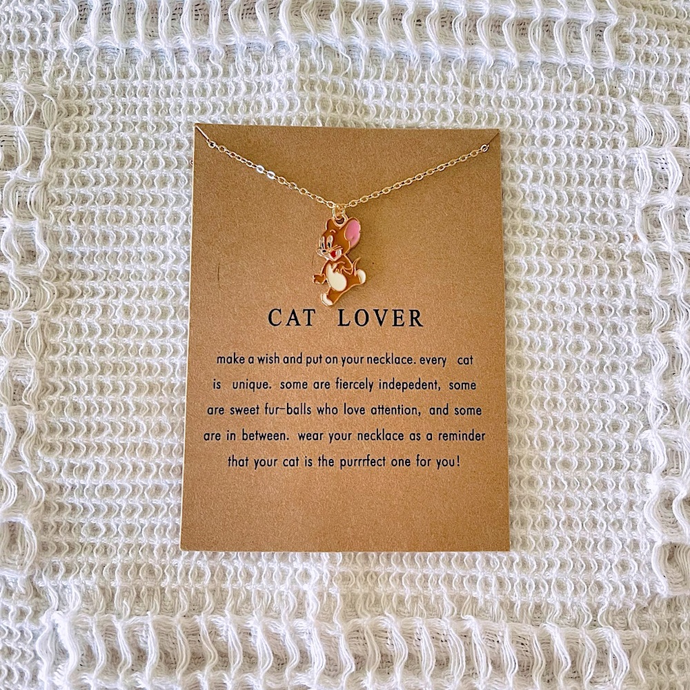 NWT Gold Jerry the Mouse Charm Necklace
